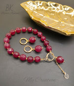 bracelet plus boucles en pierre naturelle agate